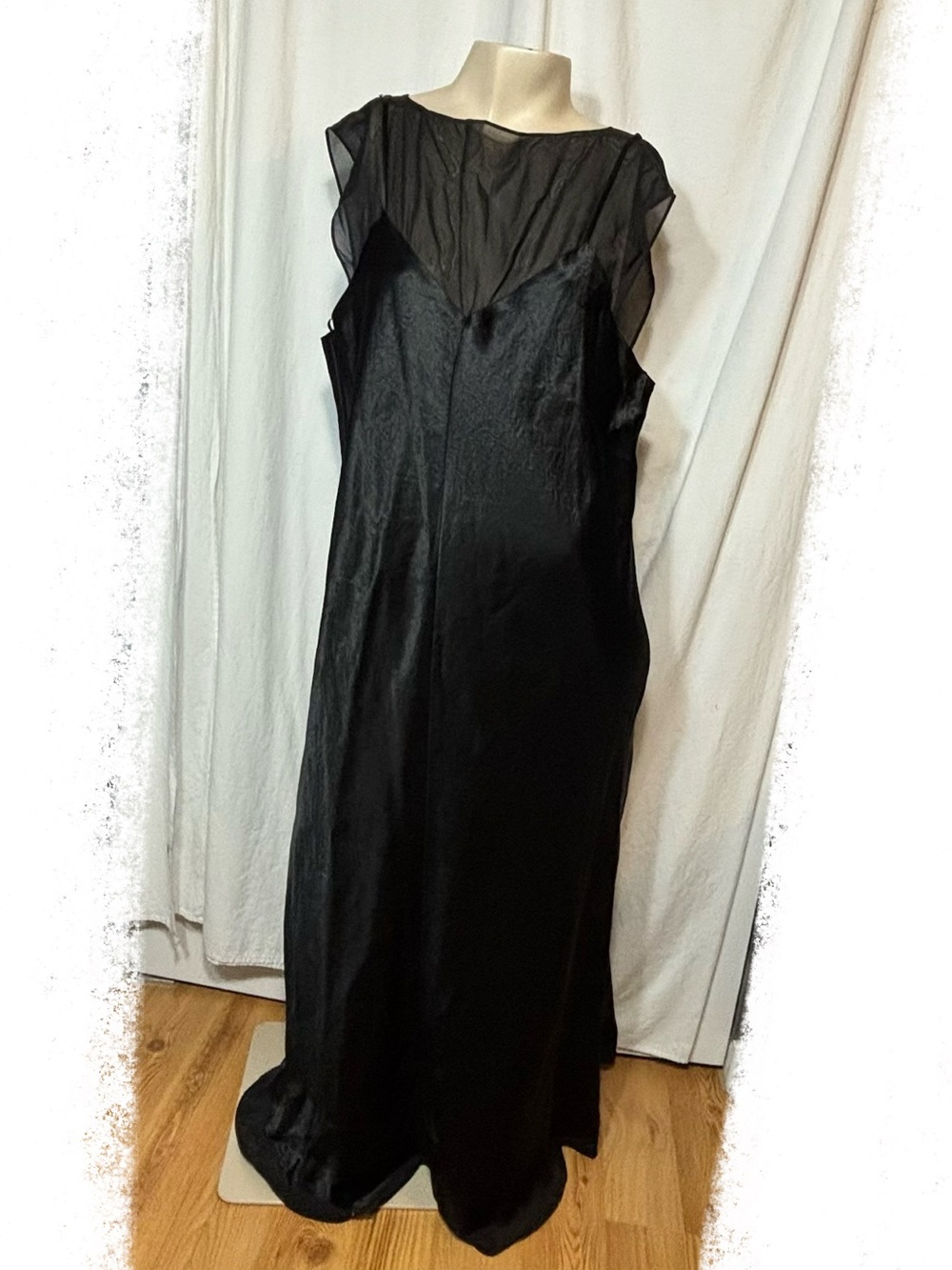 NWT Vince black chiffon slip dress women’s size large